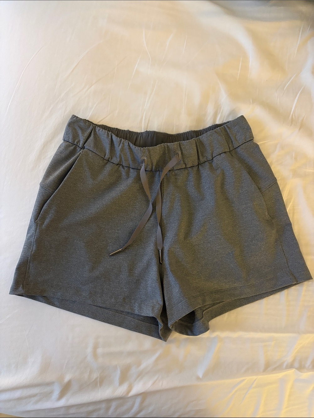 Grey Mid-Rise Shorts